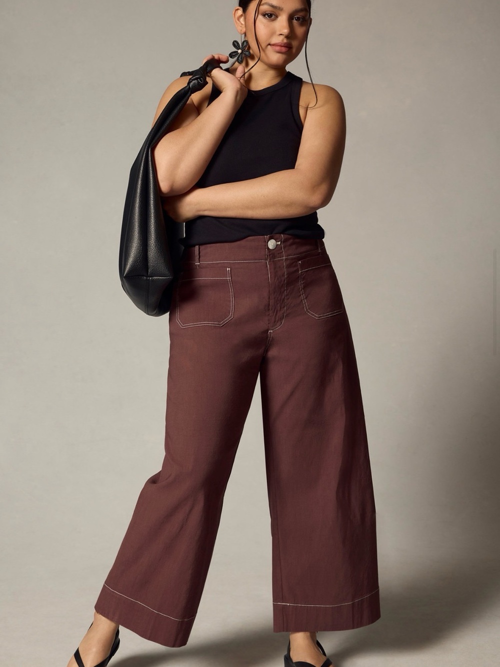 Anthropologie - Maeve - Colette Cropped Wide-Leg Pants